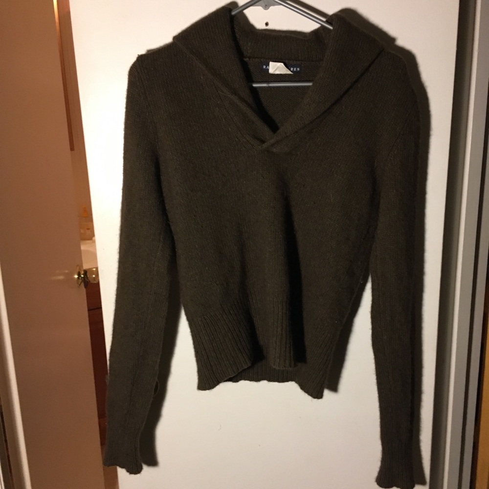 Ralph Lauren cashmere/wool shawl collar sweater.